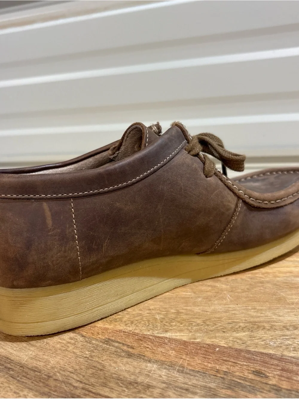 Clarks Stinson Low Leather Moccasins Mens Size 9 Brown Beeswax Shoes Chukka Boot